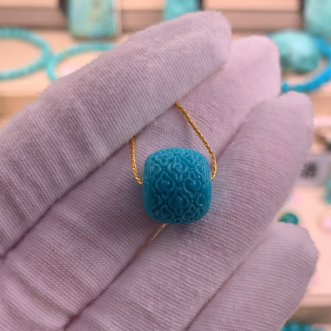 绿松石珠宝奇石未镶嵌13.4×11.8