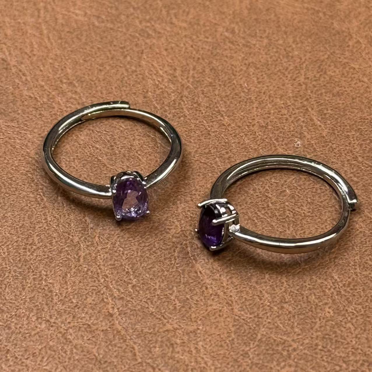 直播专属 天然 巴西紫水晶戒指 多样性发一 RJ0004