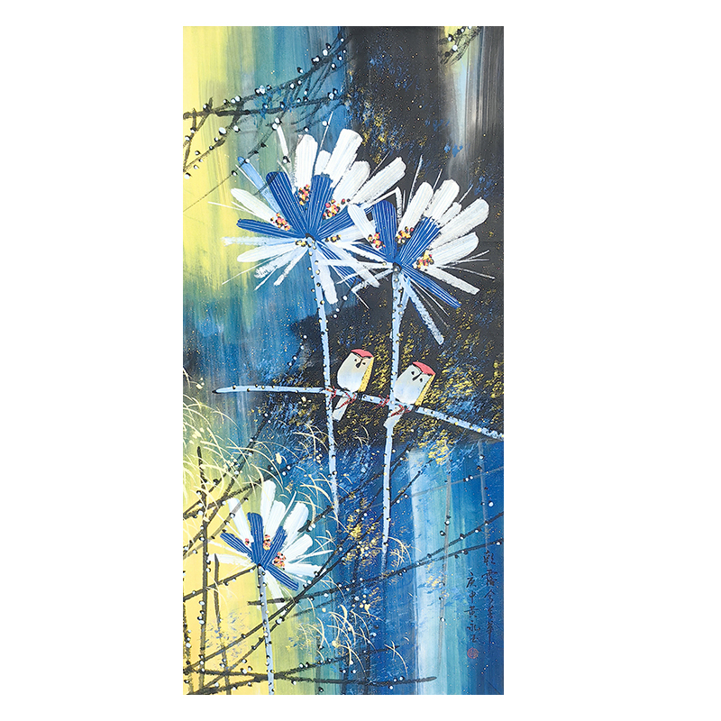 c-1770黄老师软片花鸟100*50CM