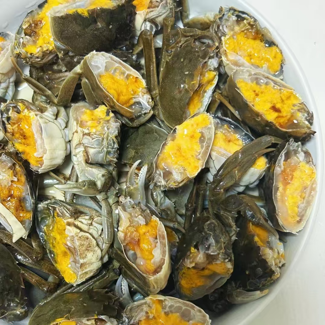 新鲜现捞大个带黄青蟹顺丰冷链发货