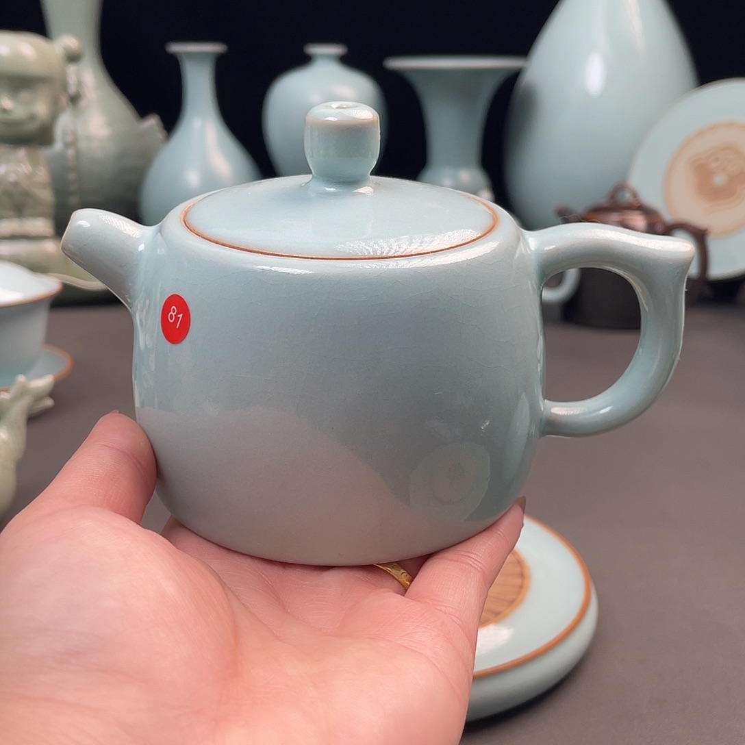 瓷片全手工井栏壶微微瑕简包装