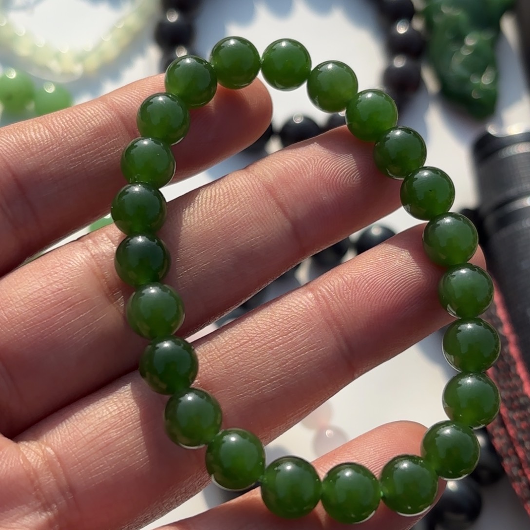 颈饰未镶嵌和田玉碧玉手串卡8