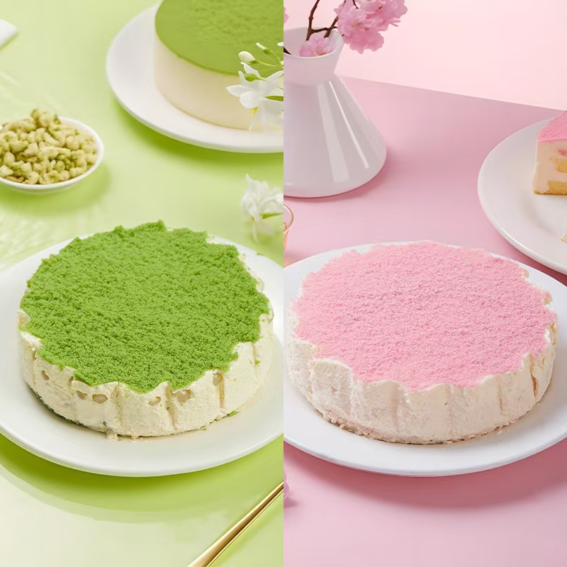 【夏日组合】浅茉马蹄慕斯蛋糕美食380克+樱花蜜桃慕斯蛋糕380克组合六一儿童节零食