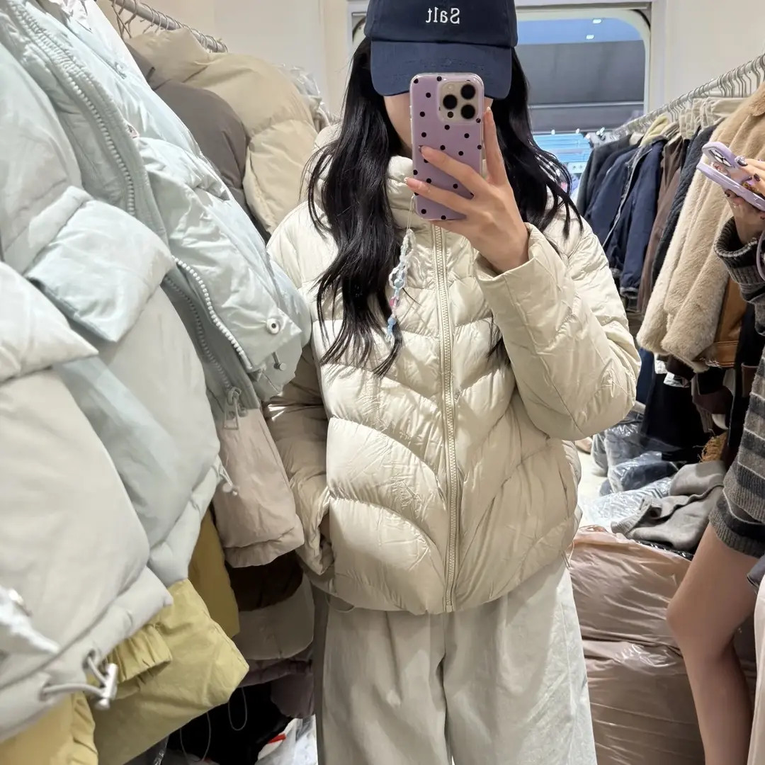 【dd】 杭州货90白鸭绒超韩奶茶杏色外套