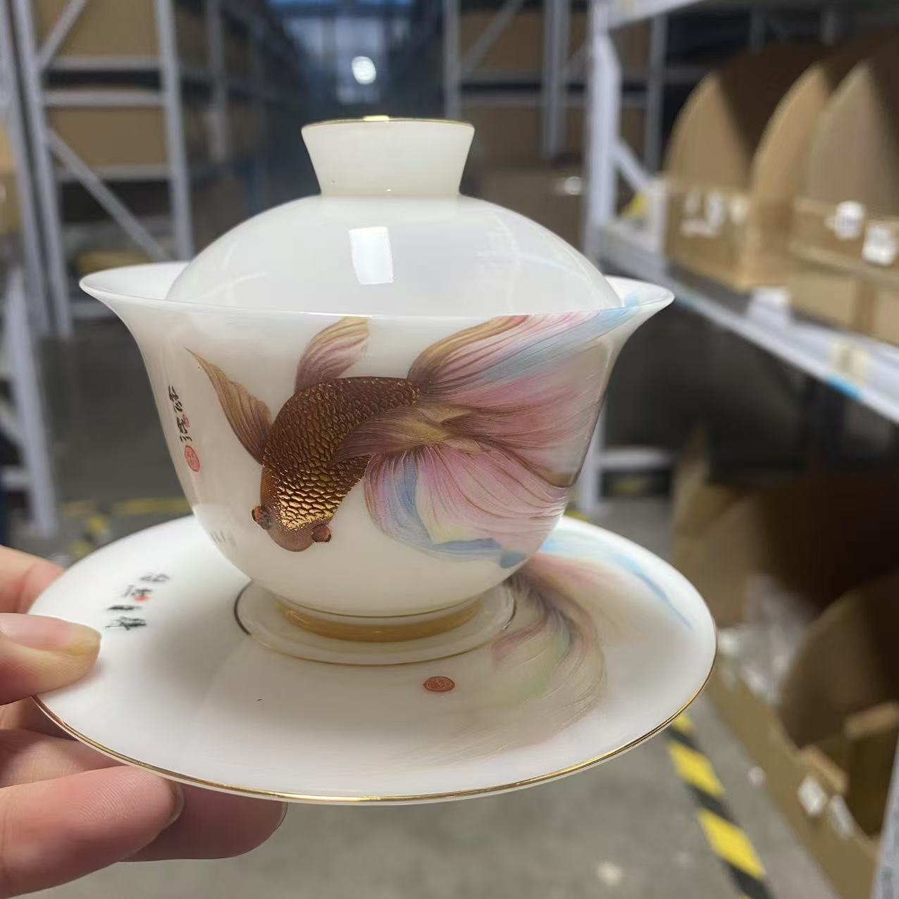 渡景-冰晶玉（悠然自得）盖碗CC377