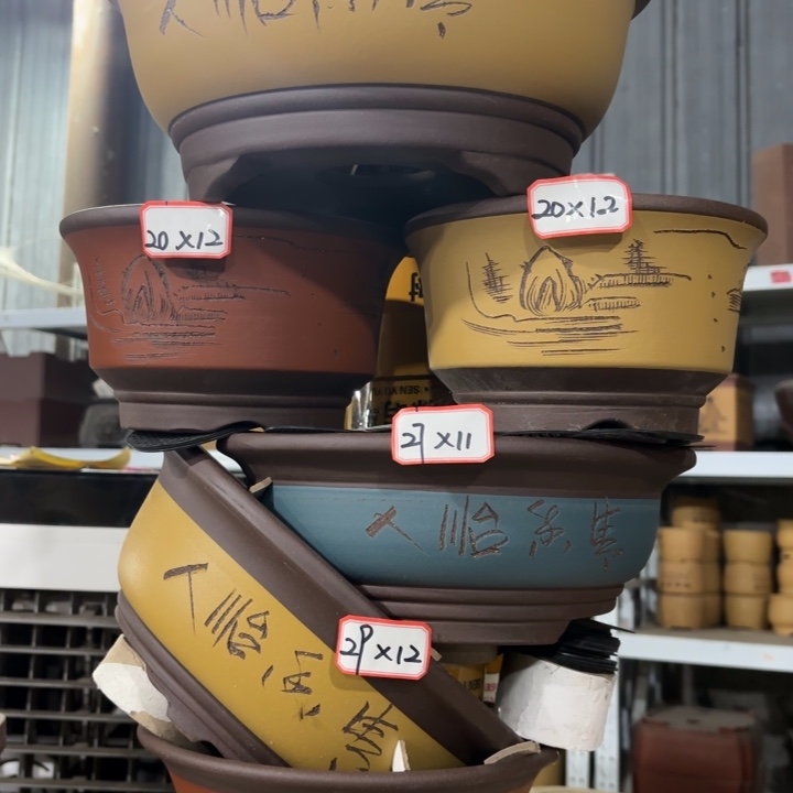 紫砂花盆100-6。             