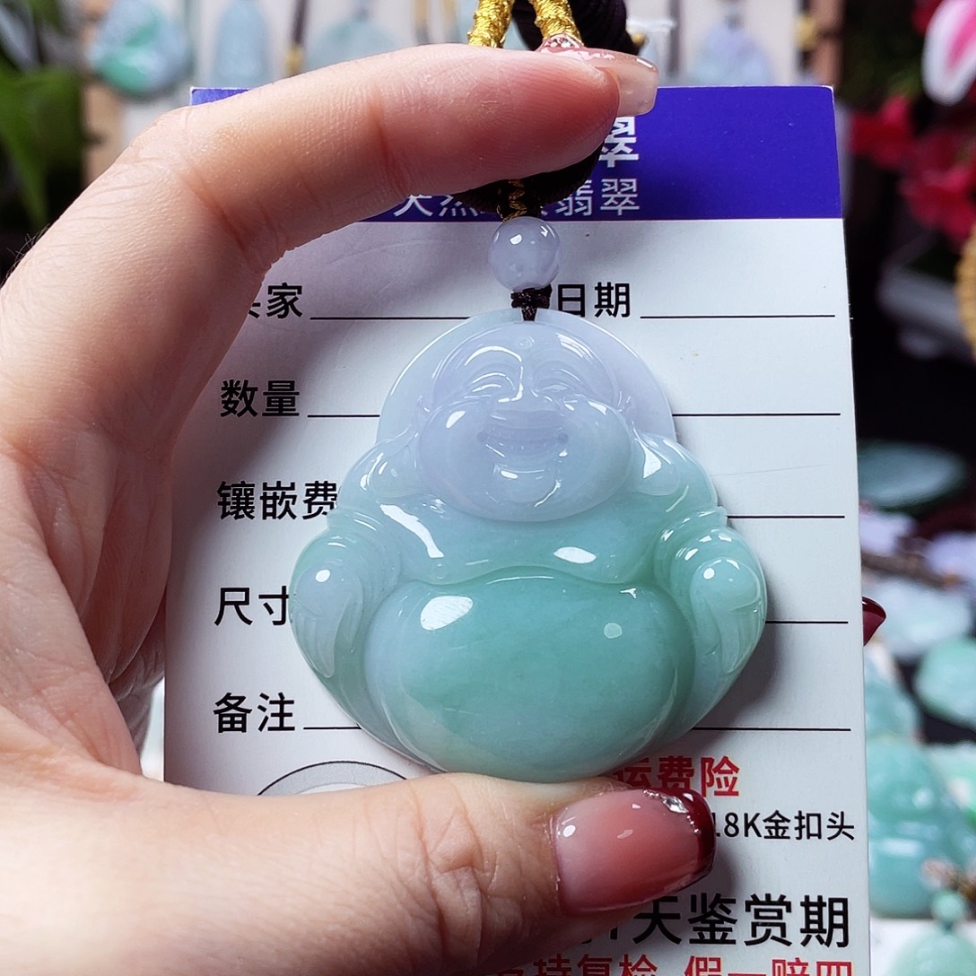 翡翠未镶嵌颈饰佛公06