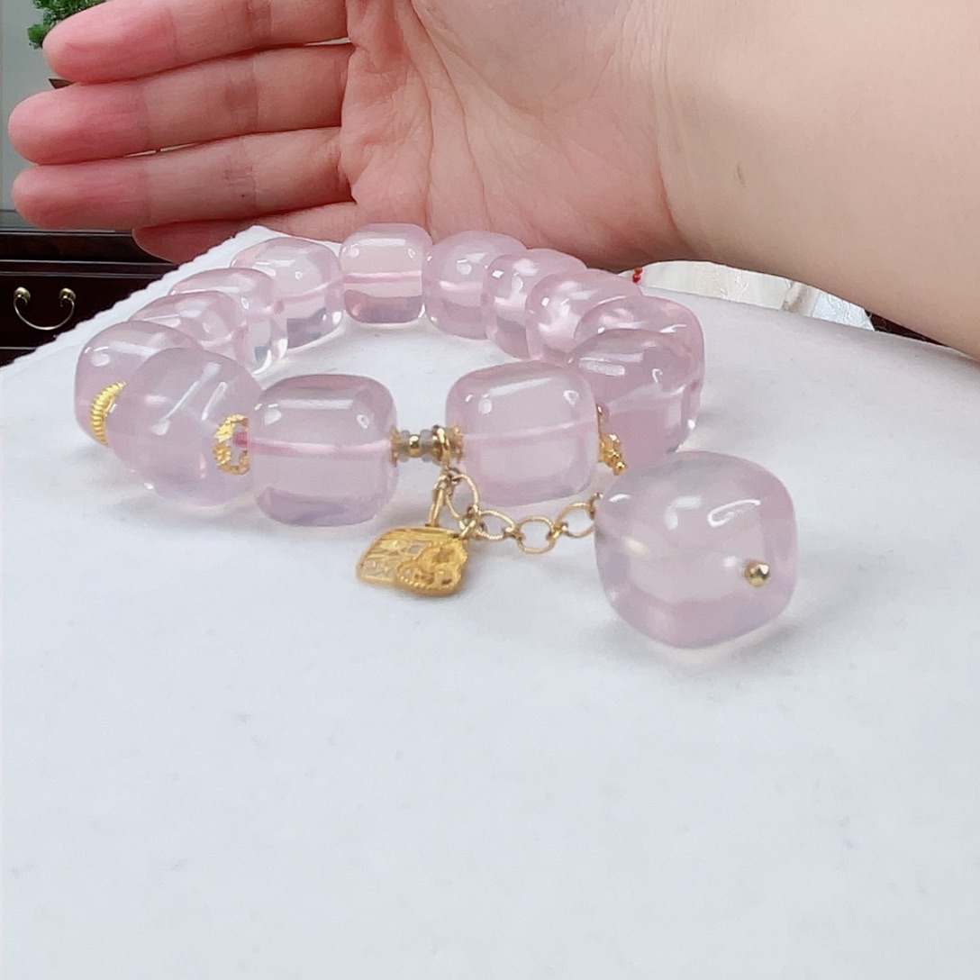 水晶手链18K金镶嵌水晶14