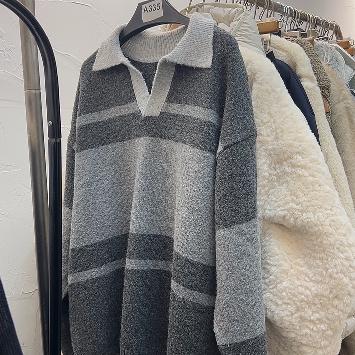 今天新款 灰色毛衣