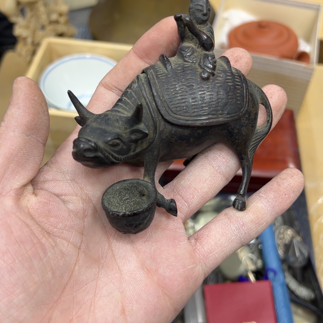 月***酌铜中古工艺品摆件