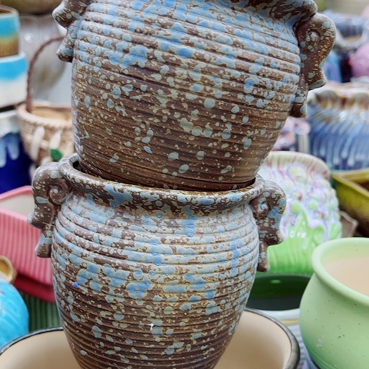 多肉绿植陶瓷花盆9.9包邮，有孔