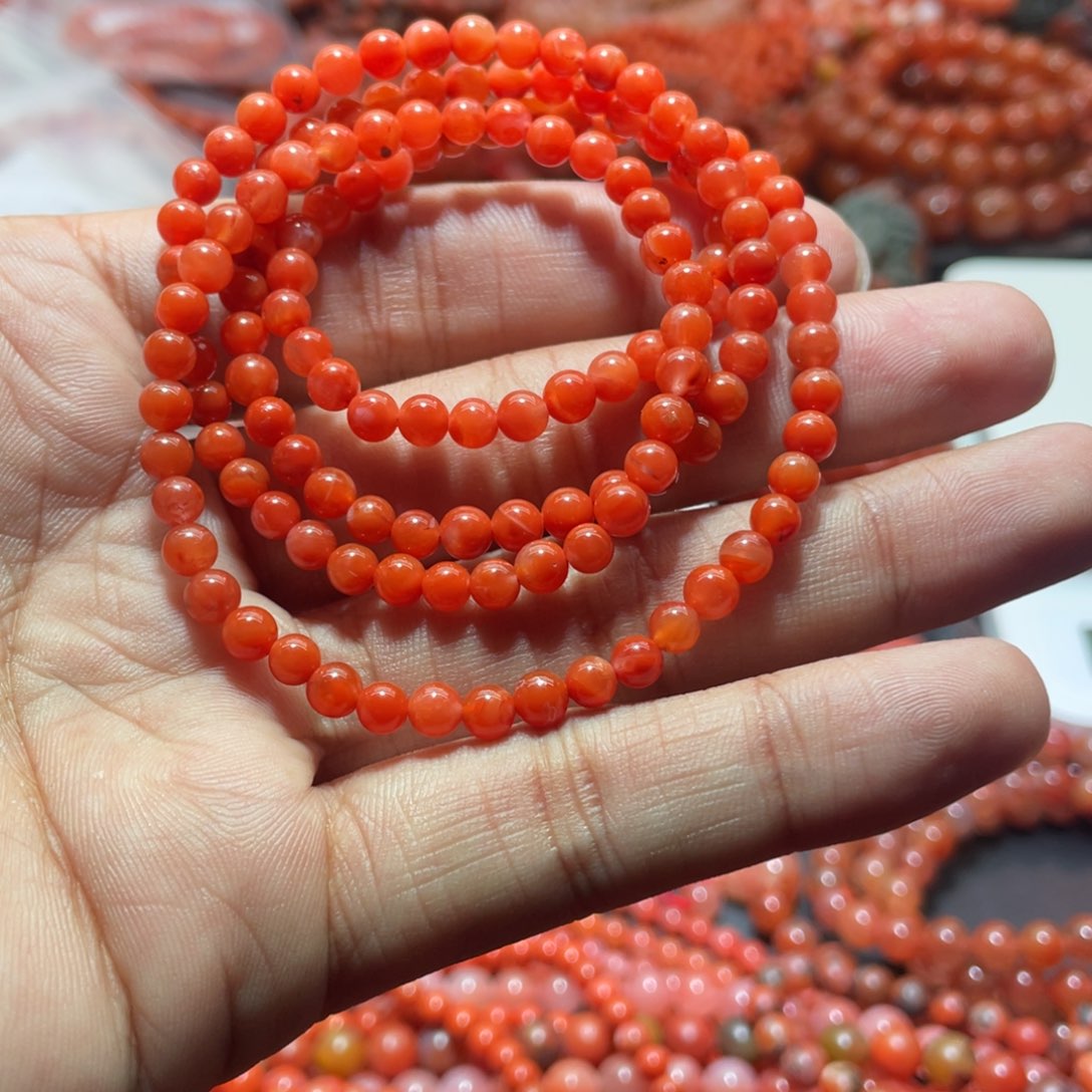 南红玛瑙手链未镶嵌