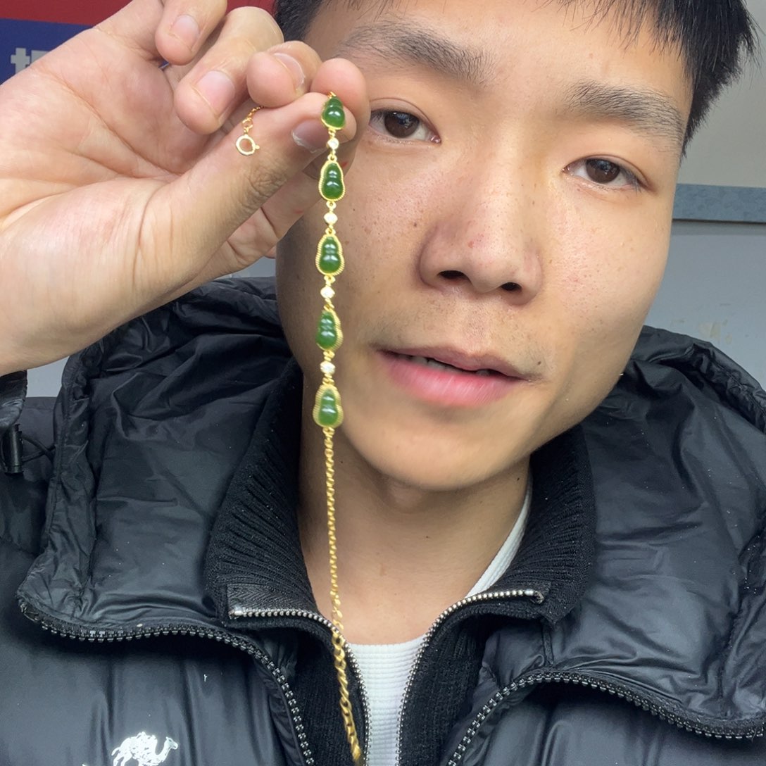 和田玉颈饰银S925镶嵌