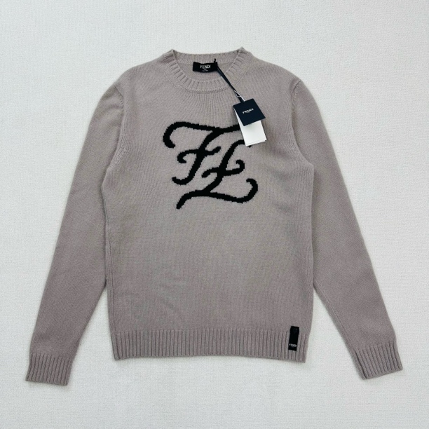 未使用 FENDI/芬迪 扭曲logo羊绒毛衣/52码/WL1929