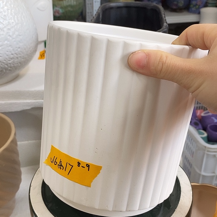 摆件陶陶盆有孔 瑕疵针孔漏釉介意勿拍外口 16外高18