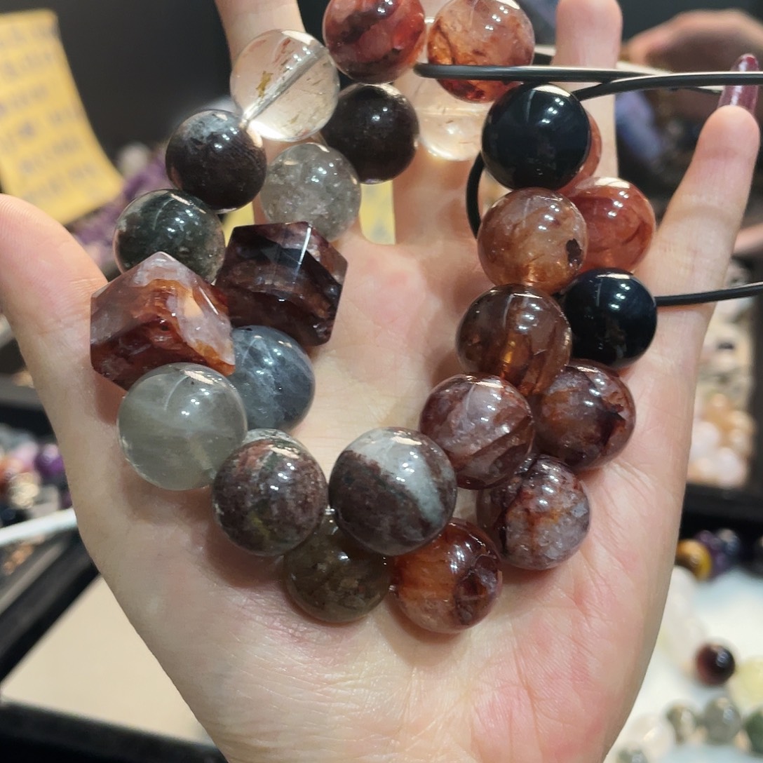 手链未镶嵌水晶红胶花