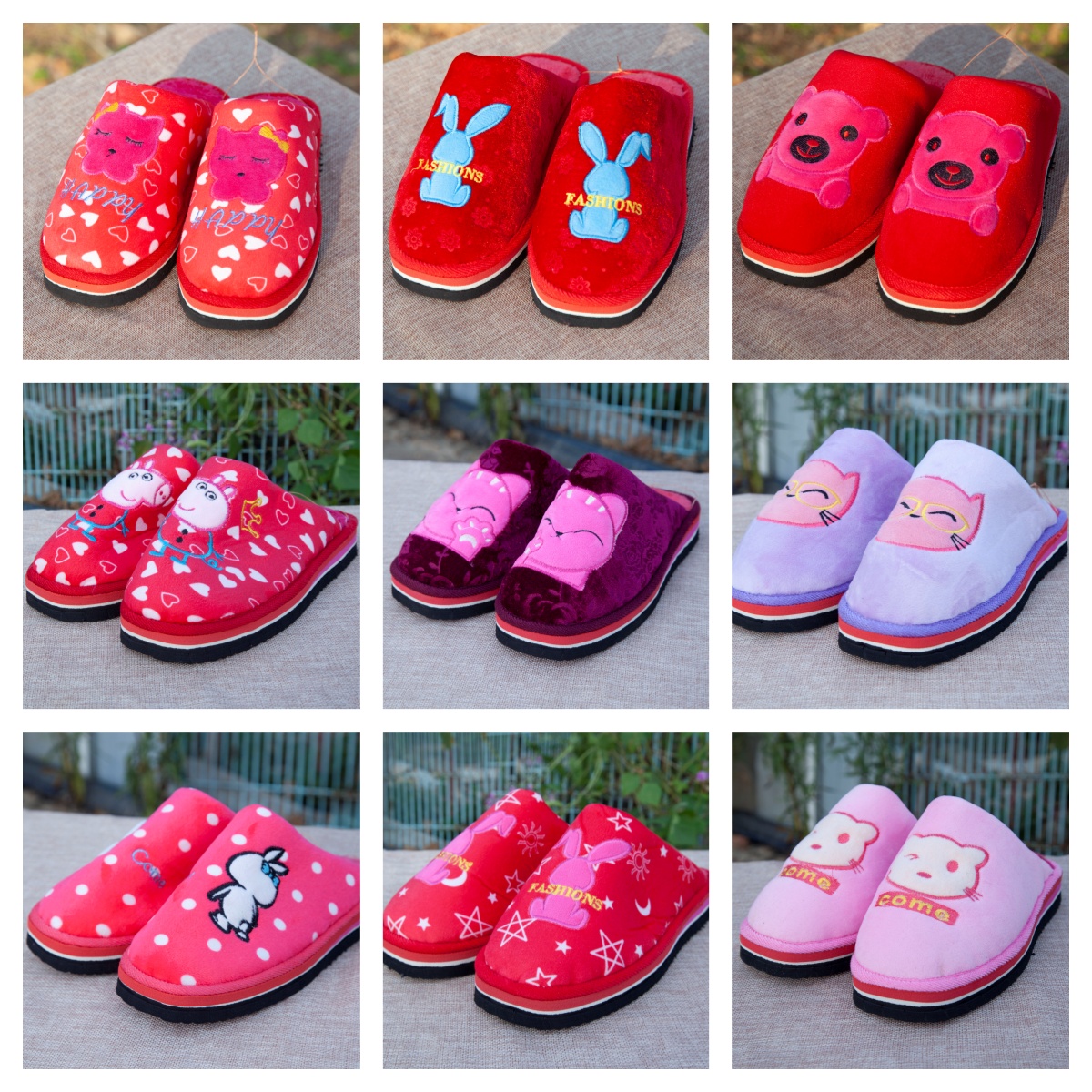 断码正常尺码36的脚女士绣花颜色随机防滑手工棉拖鞋保暖