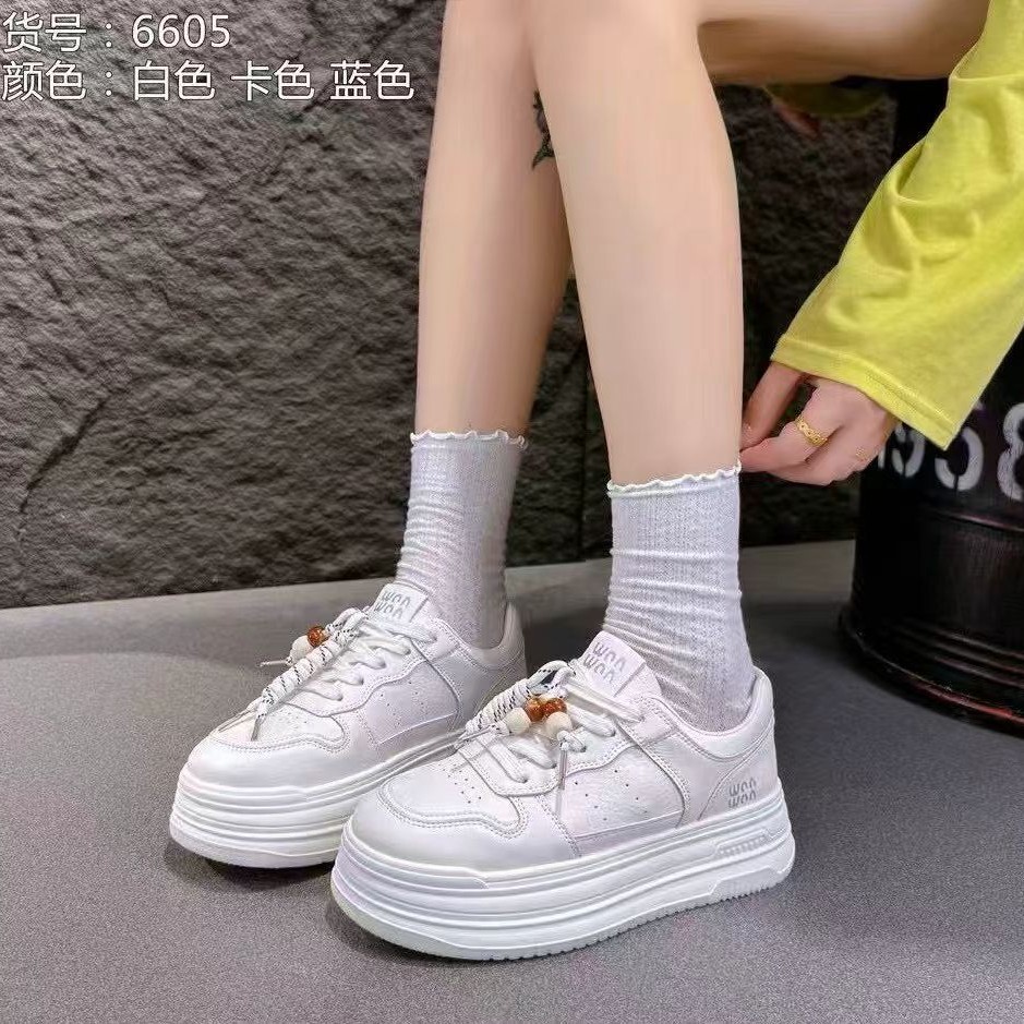 日常时尚秋季厚底小白鞋休闲女鞋