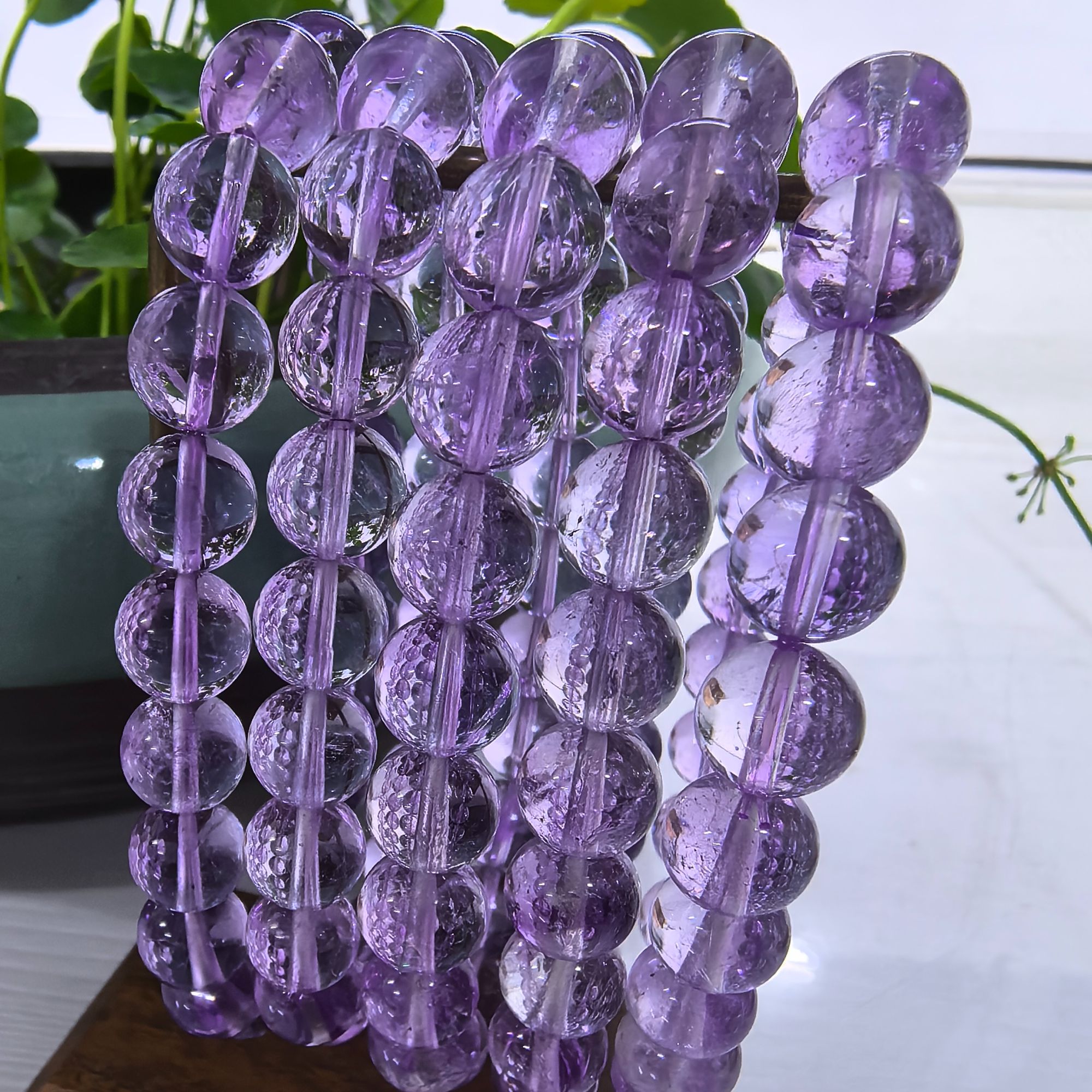 ZS030天然水晶薰衣草色系紫水晶手链多样性发一