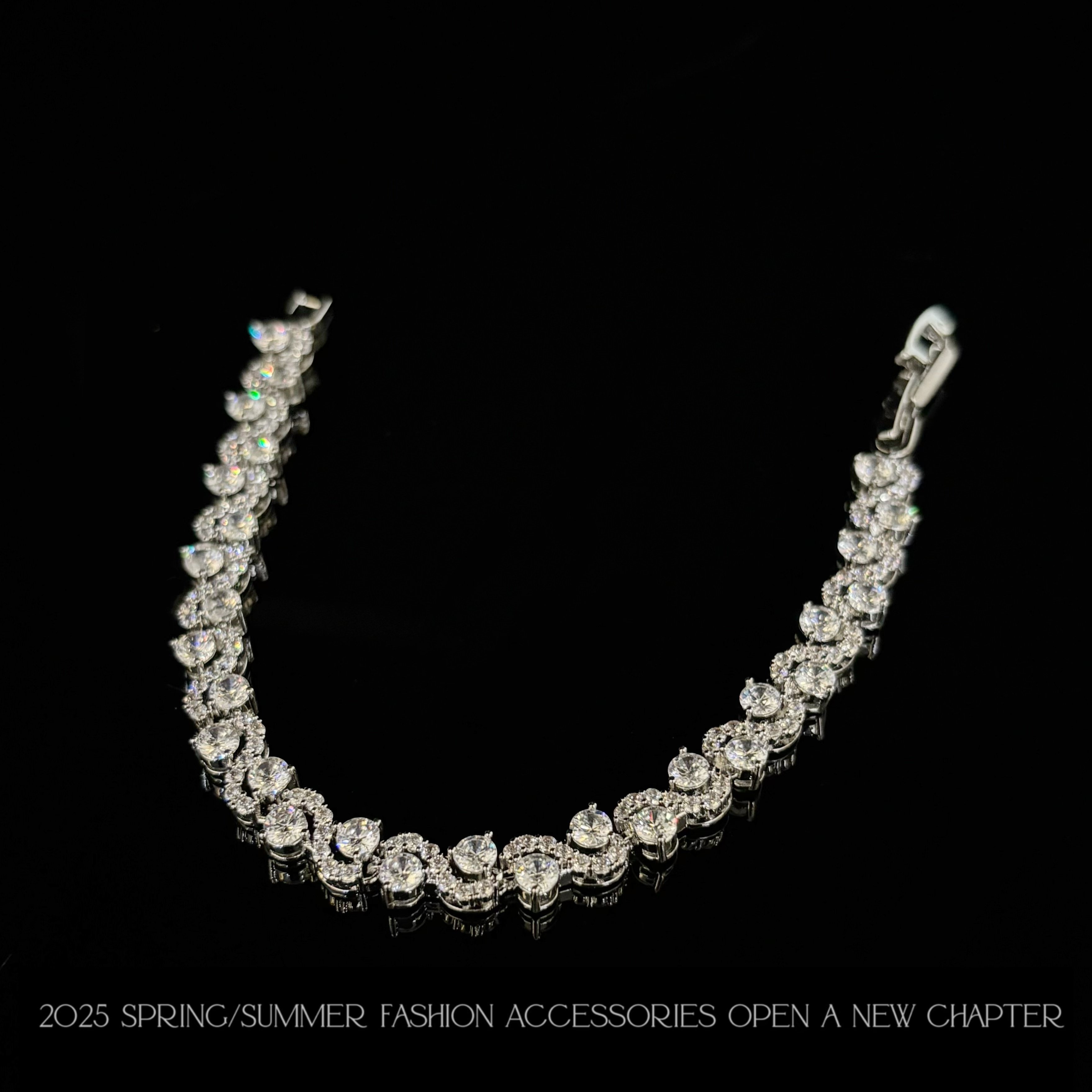 铜合金手链 镀白金 2025款C2599【星河碎影】BOBAOLI 手链