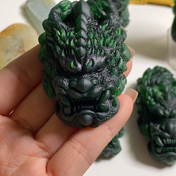 定制翡翠未镶嵌沙*天然A货翡翠龙头W