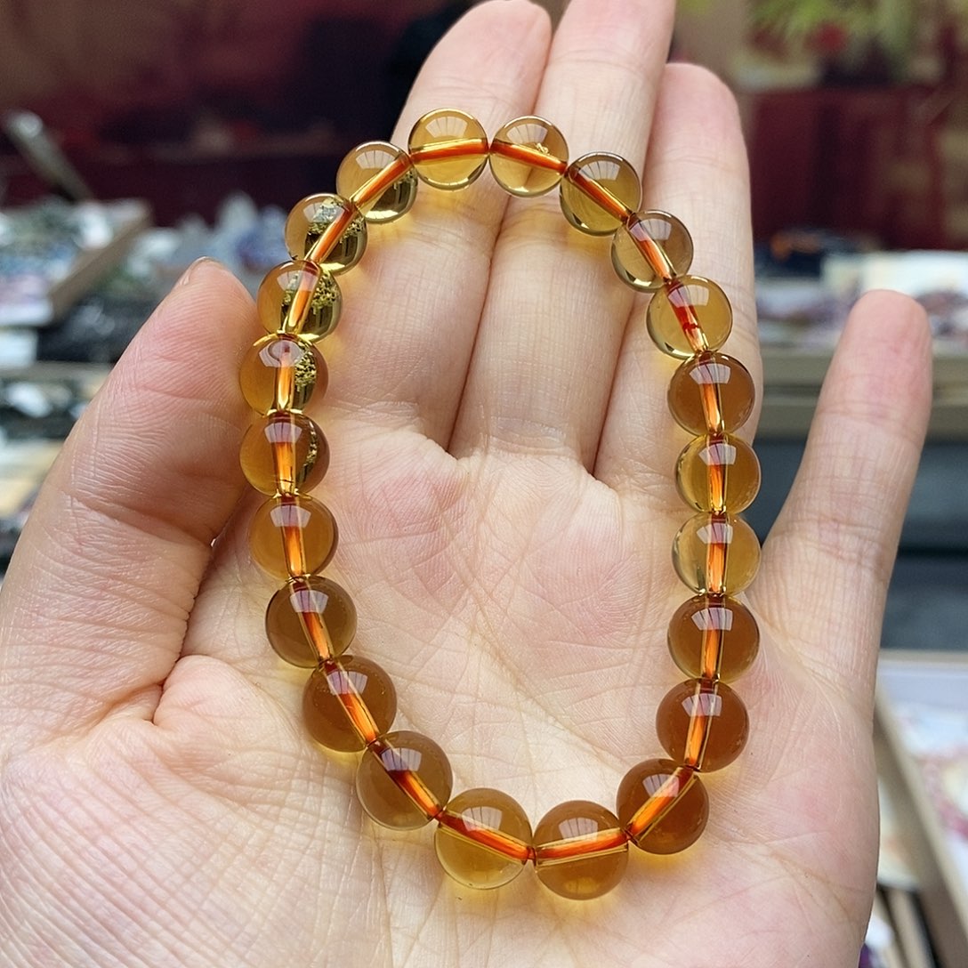 水晶手链未镶嵌巴西暴力黄 9m+