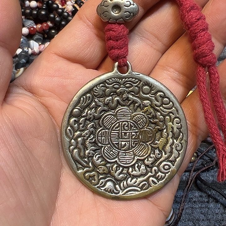 花岗石铁合金藏传九宫牌子一个