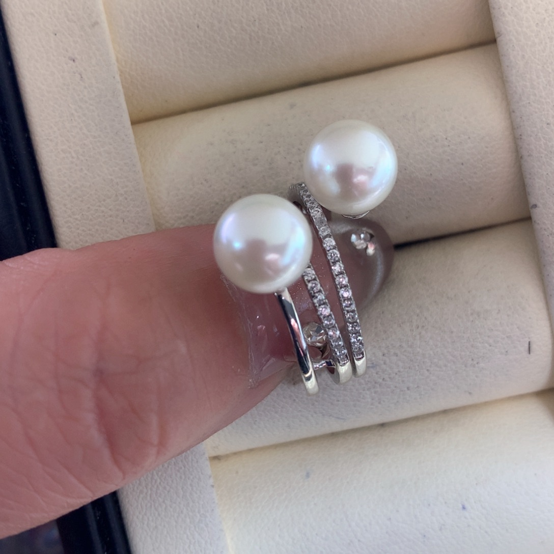 海水珍珠戒指银S925镶嵌