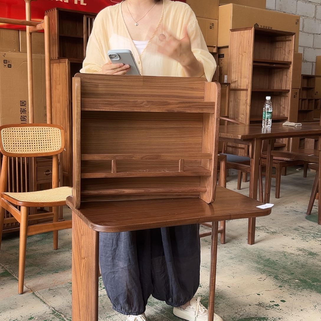 黑胡桃木壁挂置物架