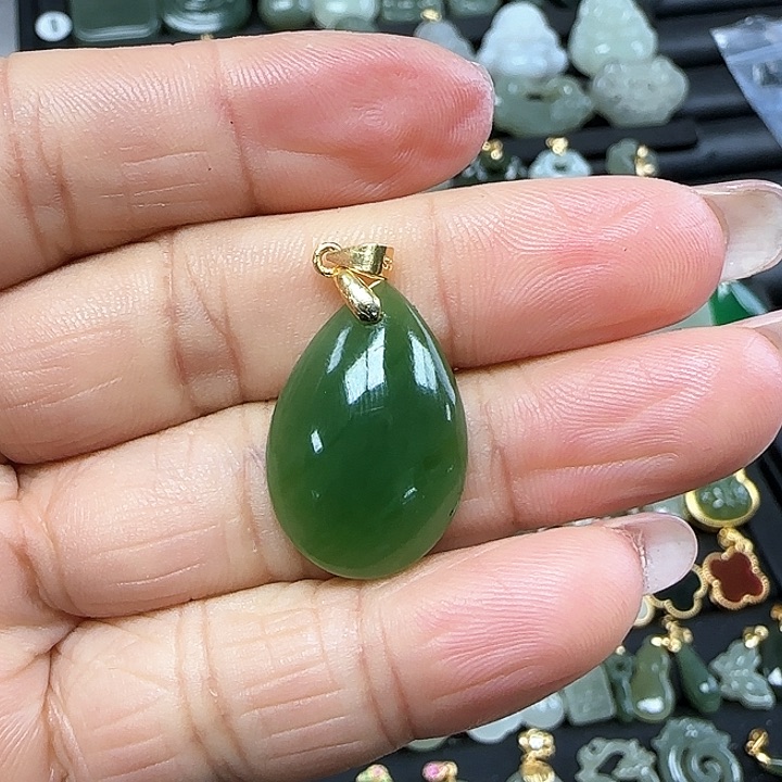 和田玉吊坠(不含链)银S925镶嵌