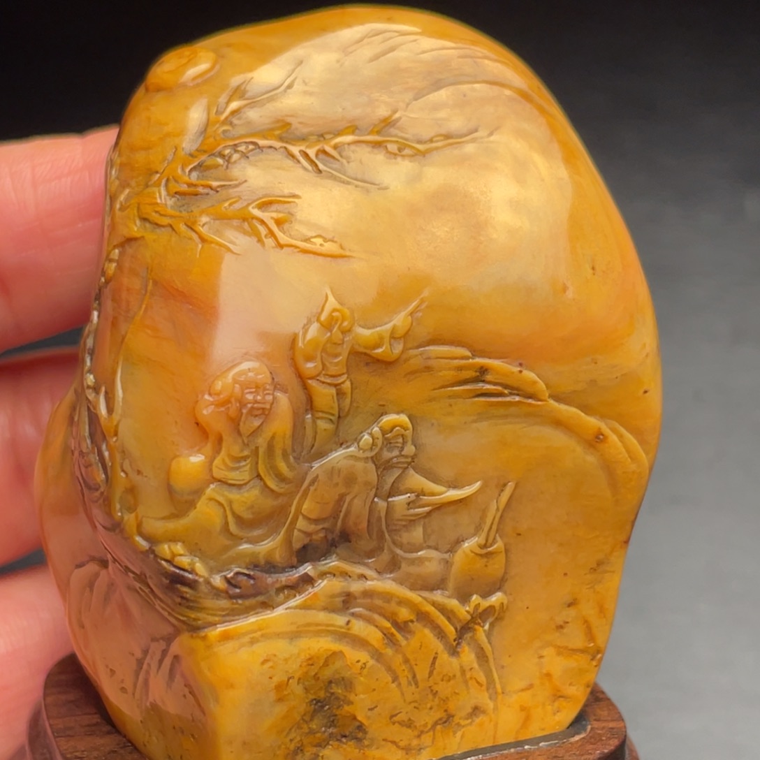 用***8田黄石田黄石手把件印章摆件