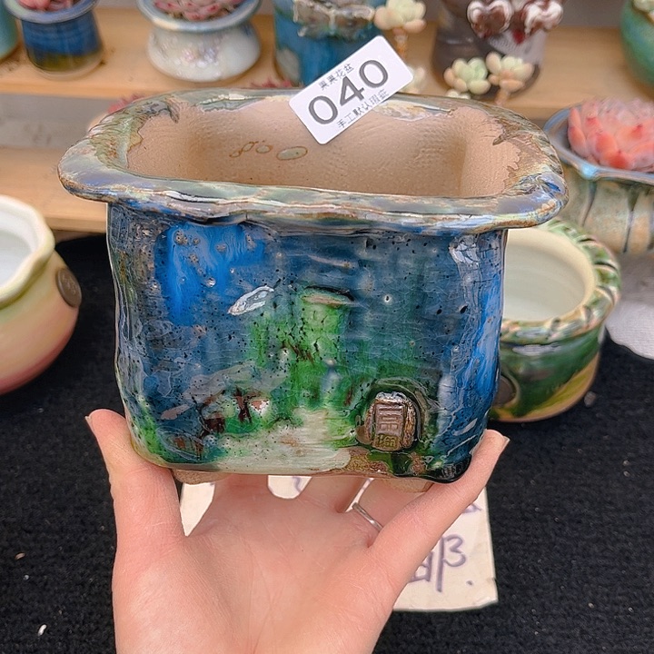 红陶陶瓷花盆040