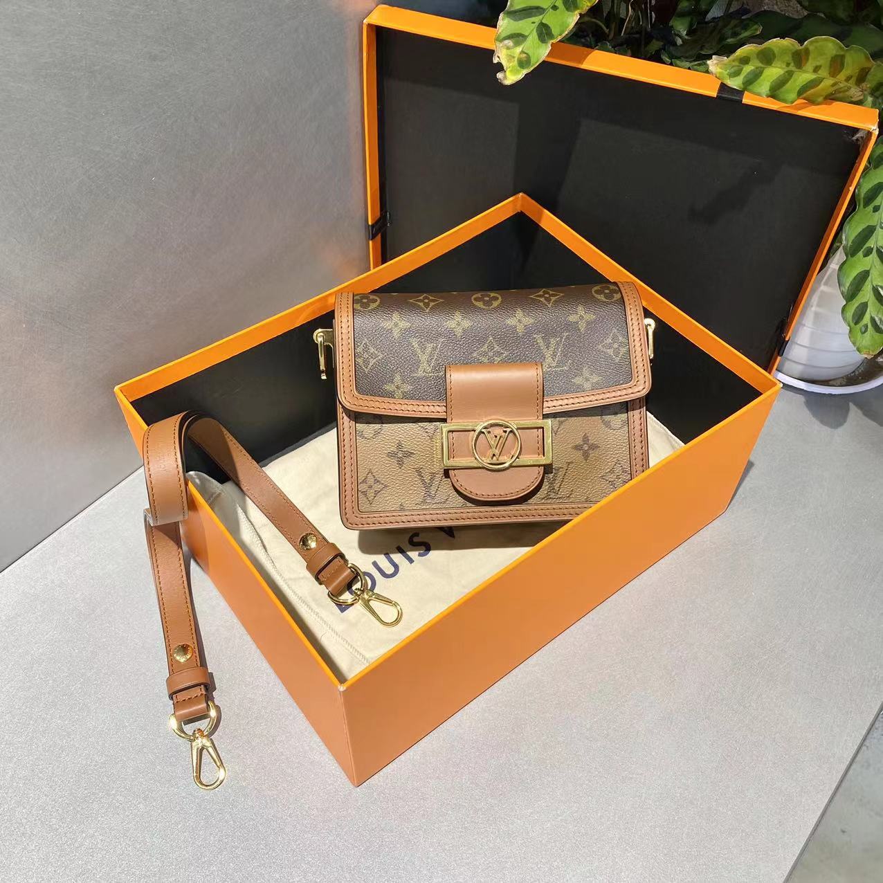 95新 LouisVuitton/路易威登 LV   老花小号达芙妮包 单肩斜挎包