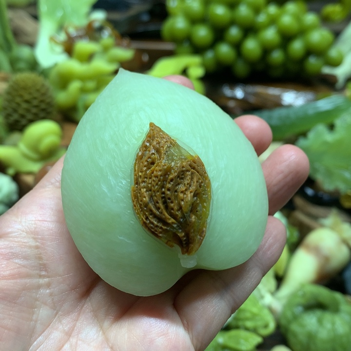 蛇纹石玉手把件未镶嵌我****k