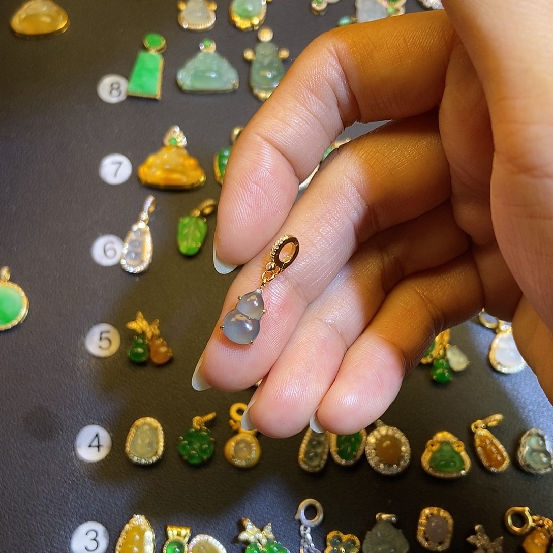 翡翠银S925镶嵌吊坠(不含链)