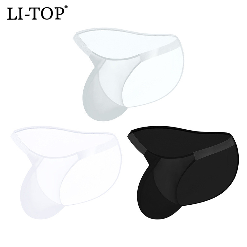 LI-TOP性感高叉薄透明冰丝男士三角运动健身透气无痕内裤男速干