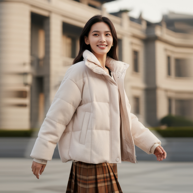 EP雅莹秋冬新款女装 松花江白鹅绒易打理立领宽松羽绒服Y136A