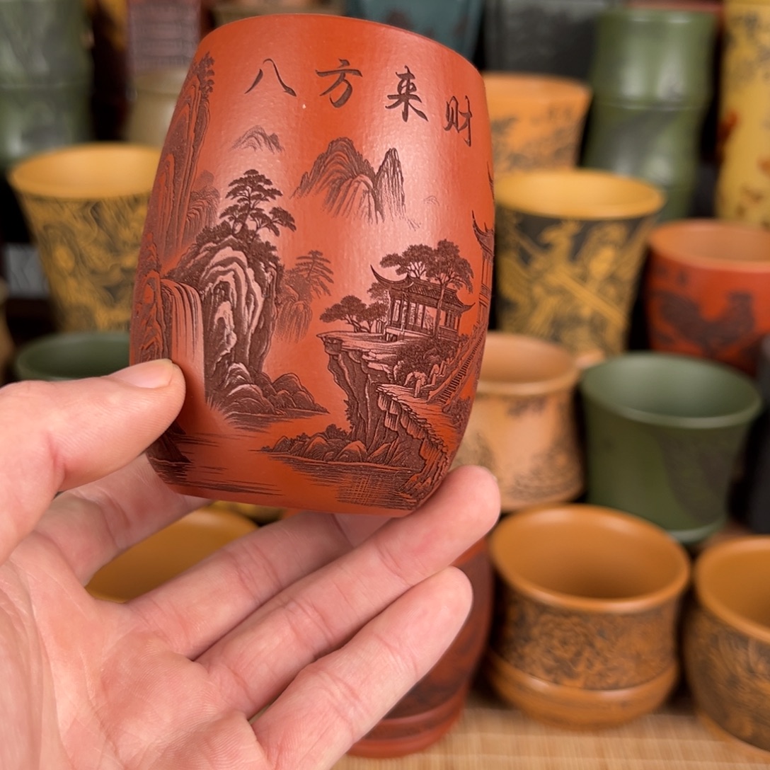 茶杯紫砂宜兴原矿紫砂杯