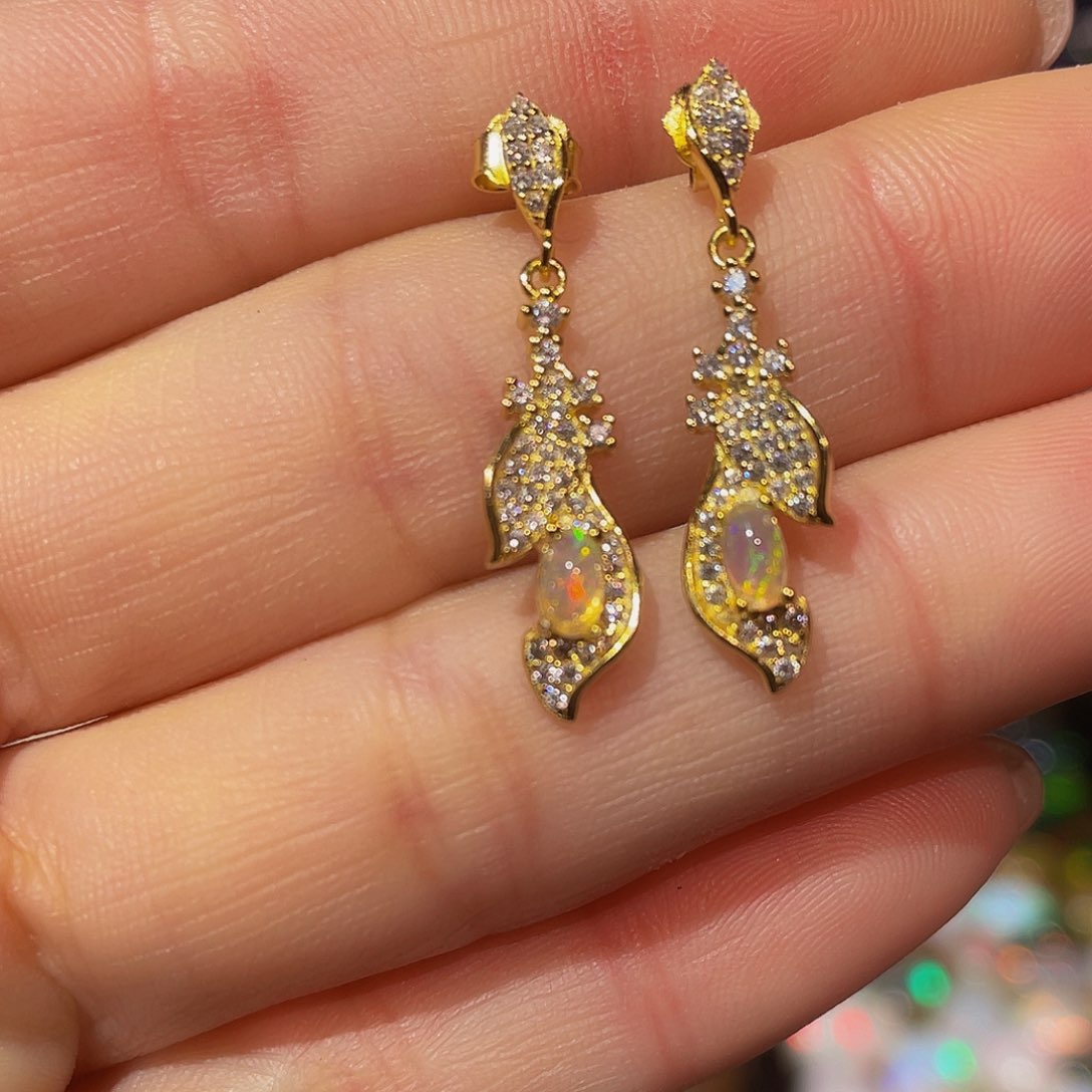 欧泊欧泊耳饰银S925镶嵌