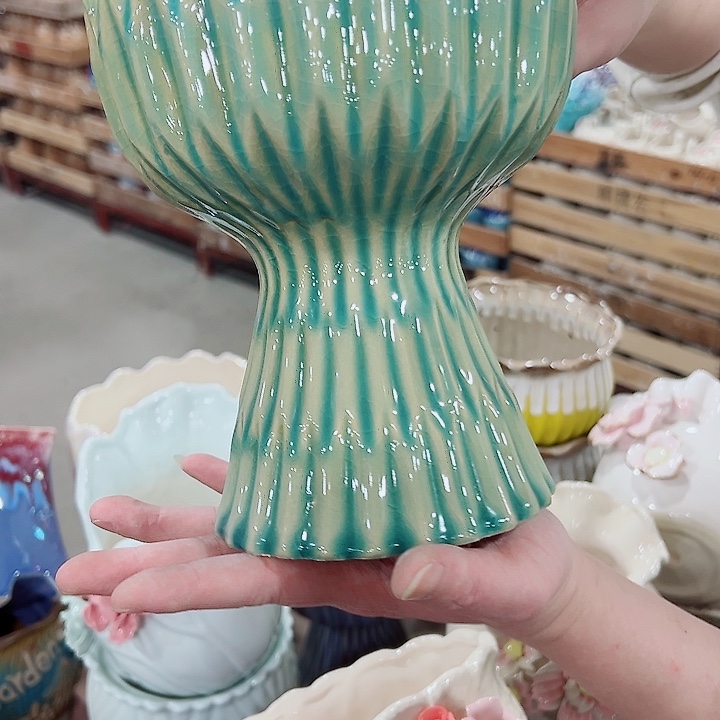 有孔，凑单福利满10元发货陶瓷多肉花盆！