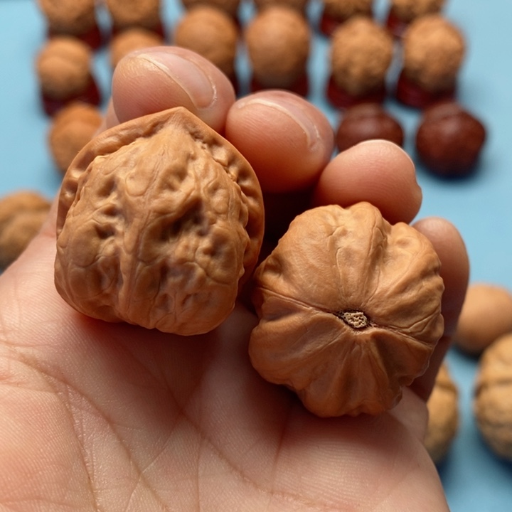 文玩核桃把件精品文玩小手捻金蟾背元