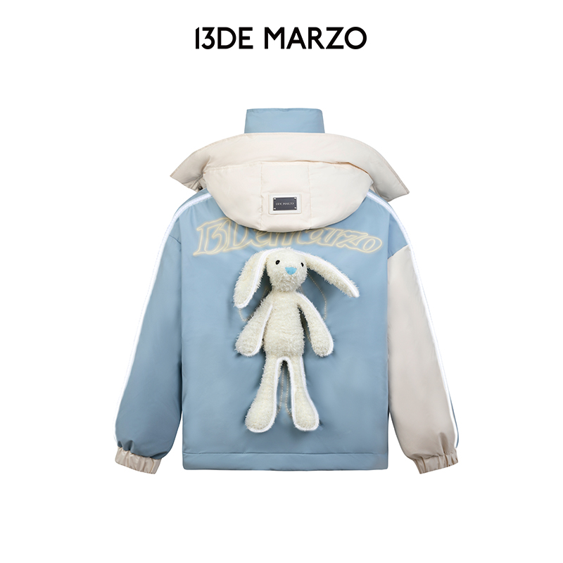 13DE MARZO男女同款 发光条玩偶时尚保暖外套街头个性连帽