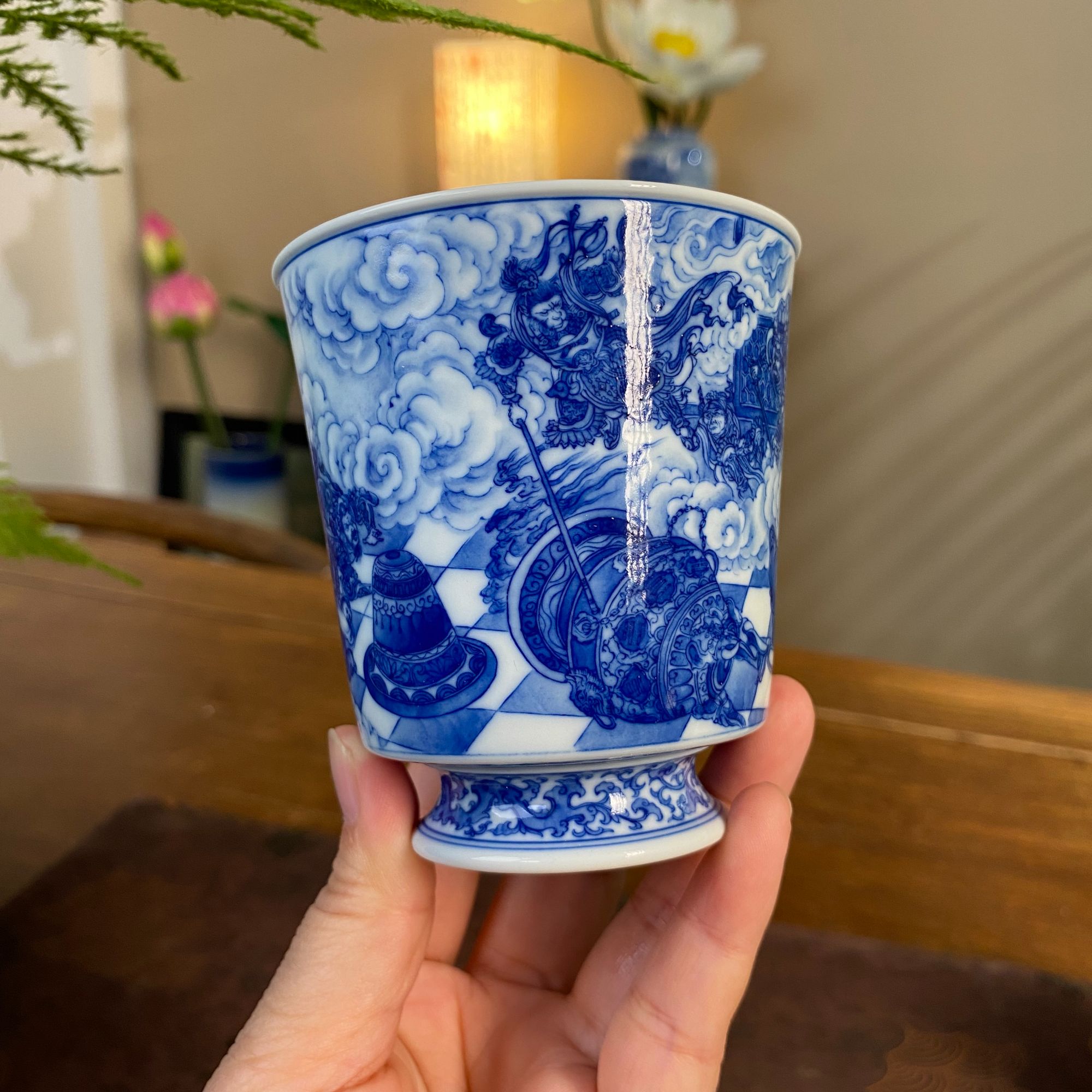 【晓竹窑】精工人物西游记火眼金睛千鈞棒手工手绘景德镇茶具茶杯