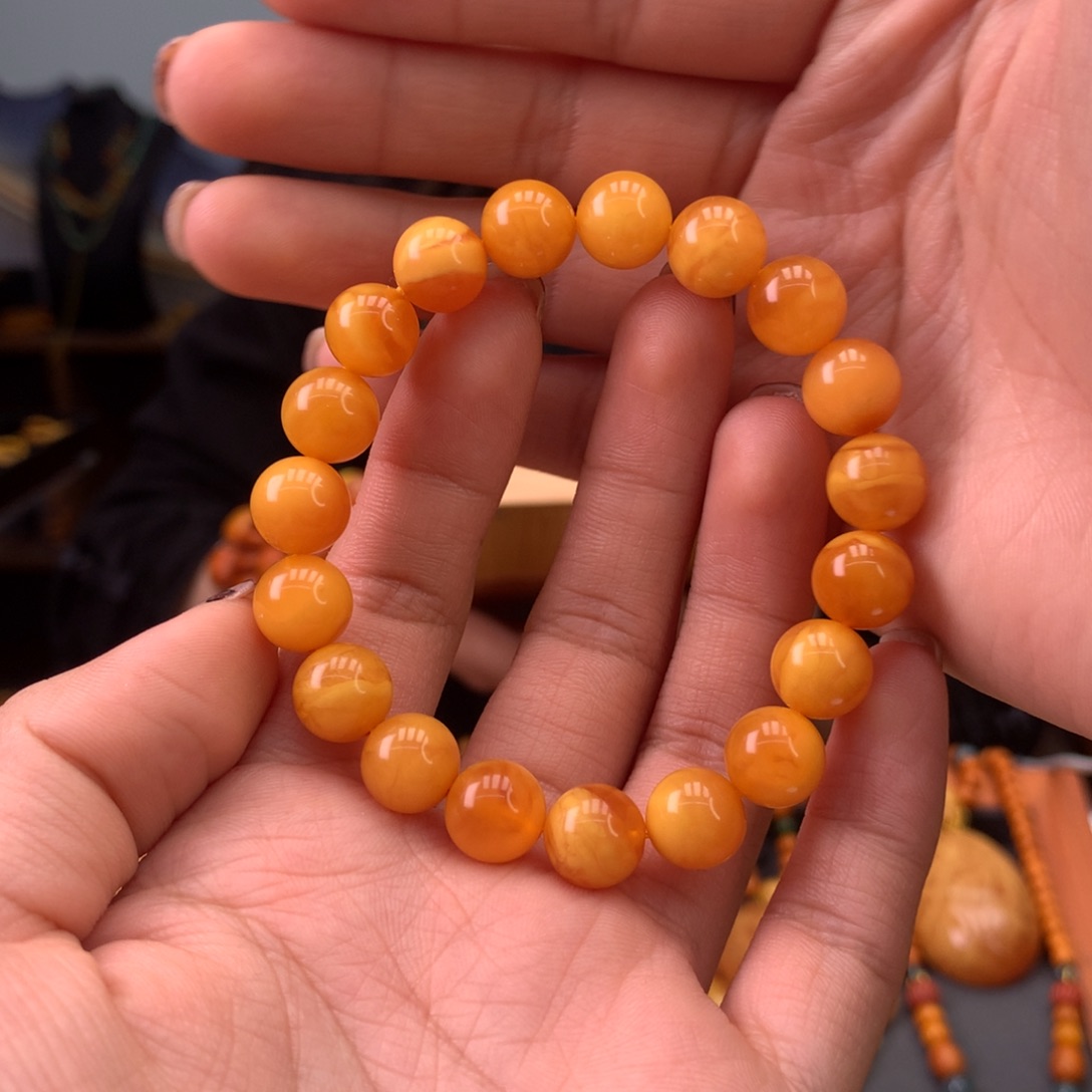 蜜蜡手串未镶嵌天然