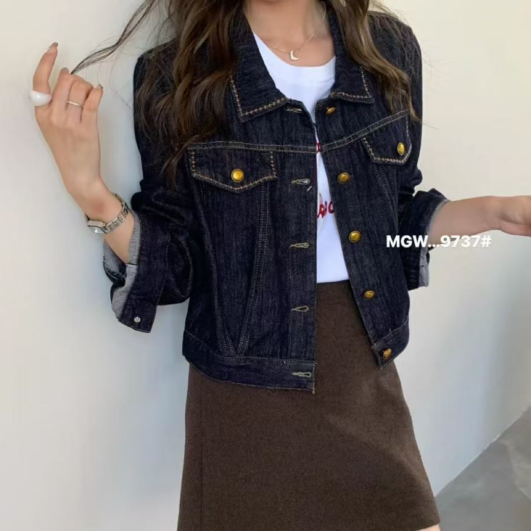 【海南肉丝】9737韩版时尚复古牛仔外套