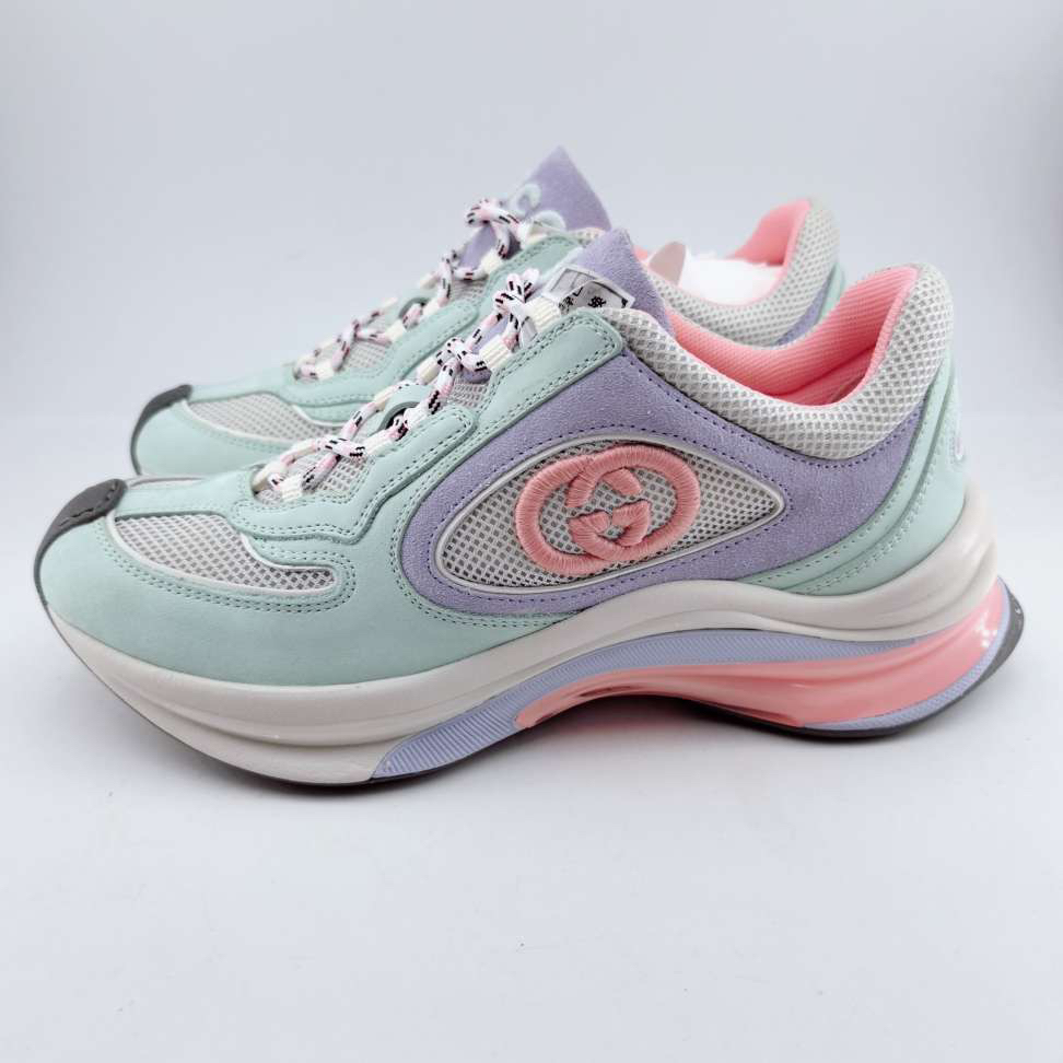 全新未使用 GUCCI/古驰 35码/马卡龙色运动老爹鞋