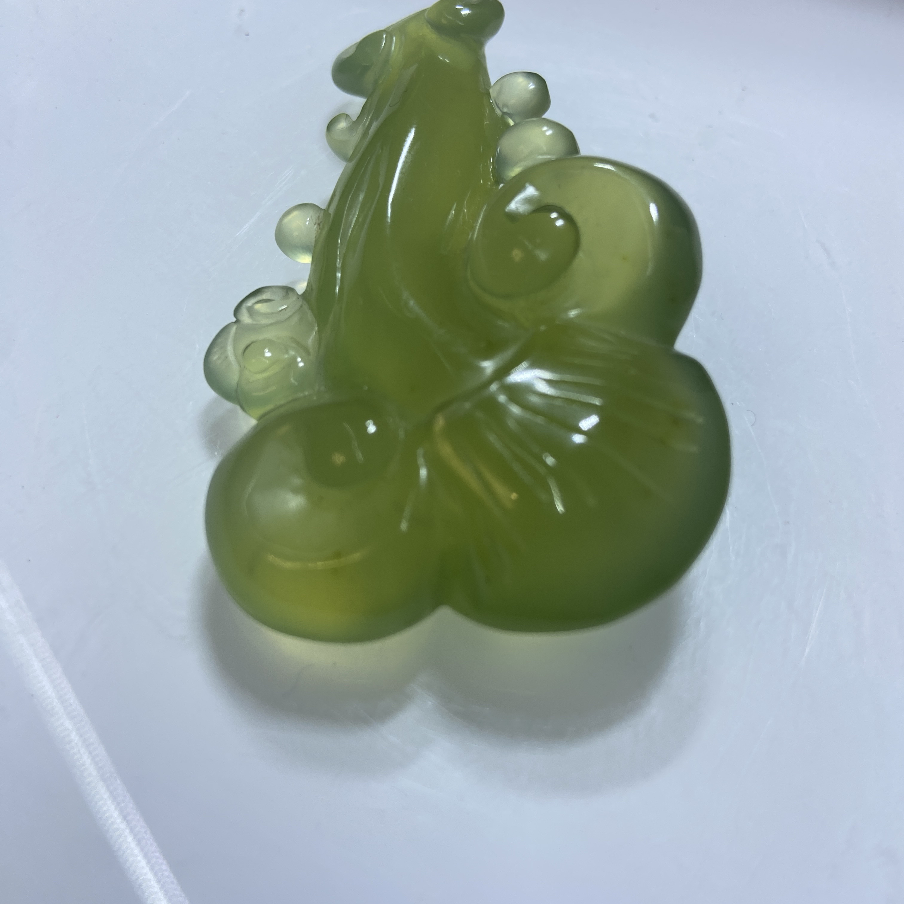 岫玉180料灵芝如意吊坠手把件茶宠手工精雕宝宝