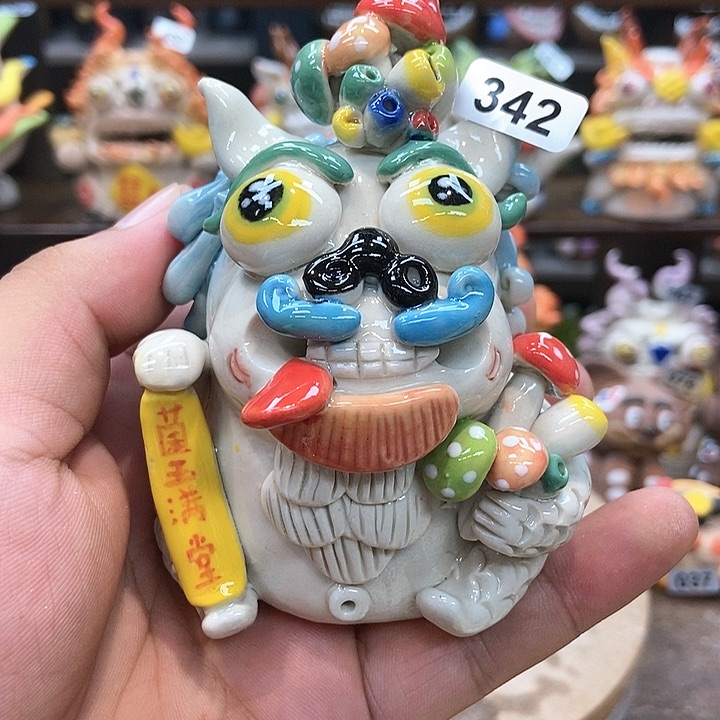 摆件直播间手工抽象陶瓷摆件342