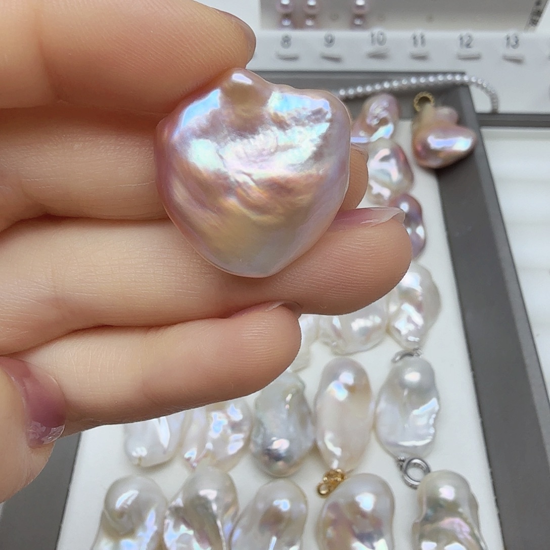 淡水珍珠银S925镶嵌吊坠(不含链)