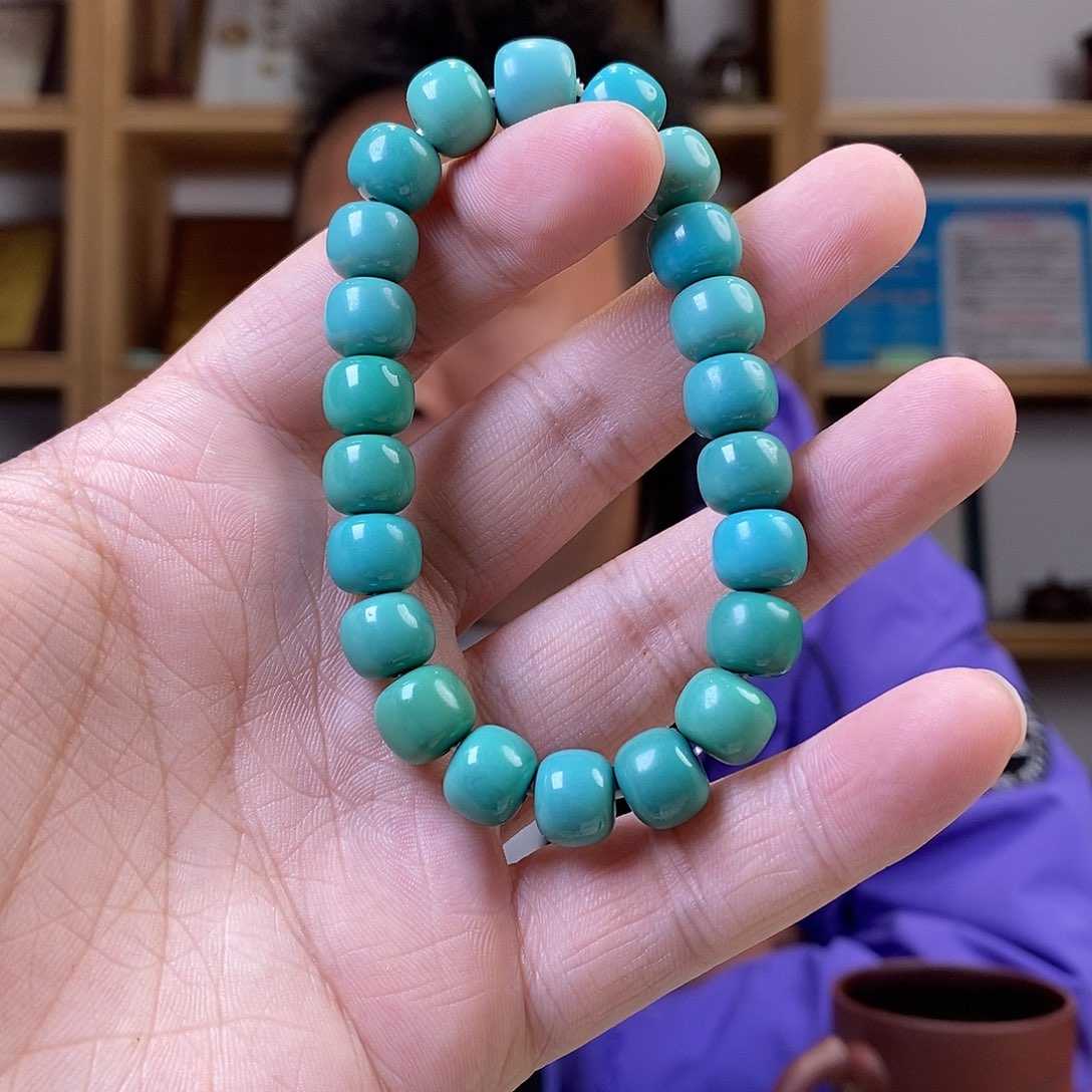 广***顺绿松石未镶嵌老型手串